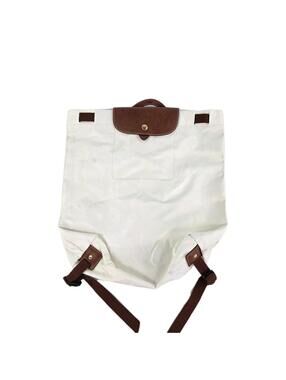 Longchamp Le Pliage Original M  Foldable Backpack Off White Brown leather Bags
